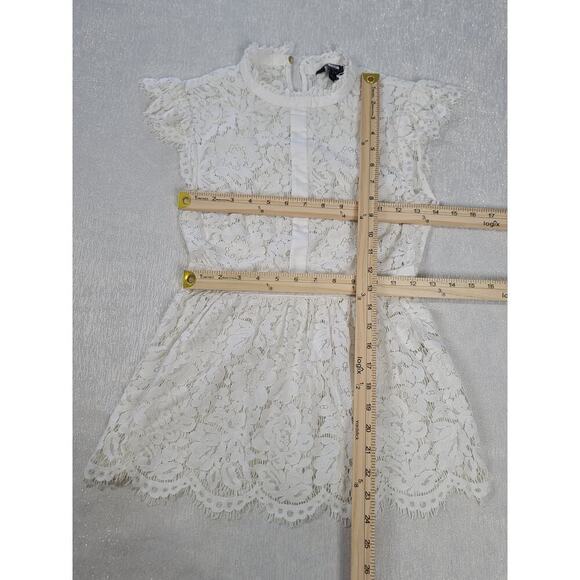 Rachel Zoe Jamie White floral lace women's top Size 0 cottagecore coquette - Picture 4 of 5